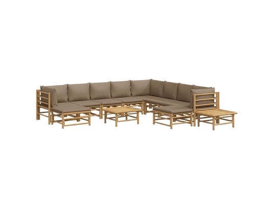 LES TENDANCES - Salon extérieur Salon de jardin-brun-10 places-55x65x30-490560