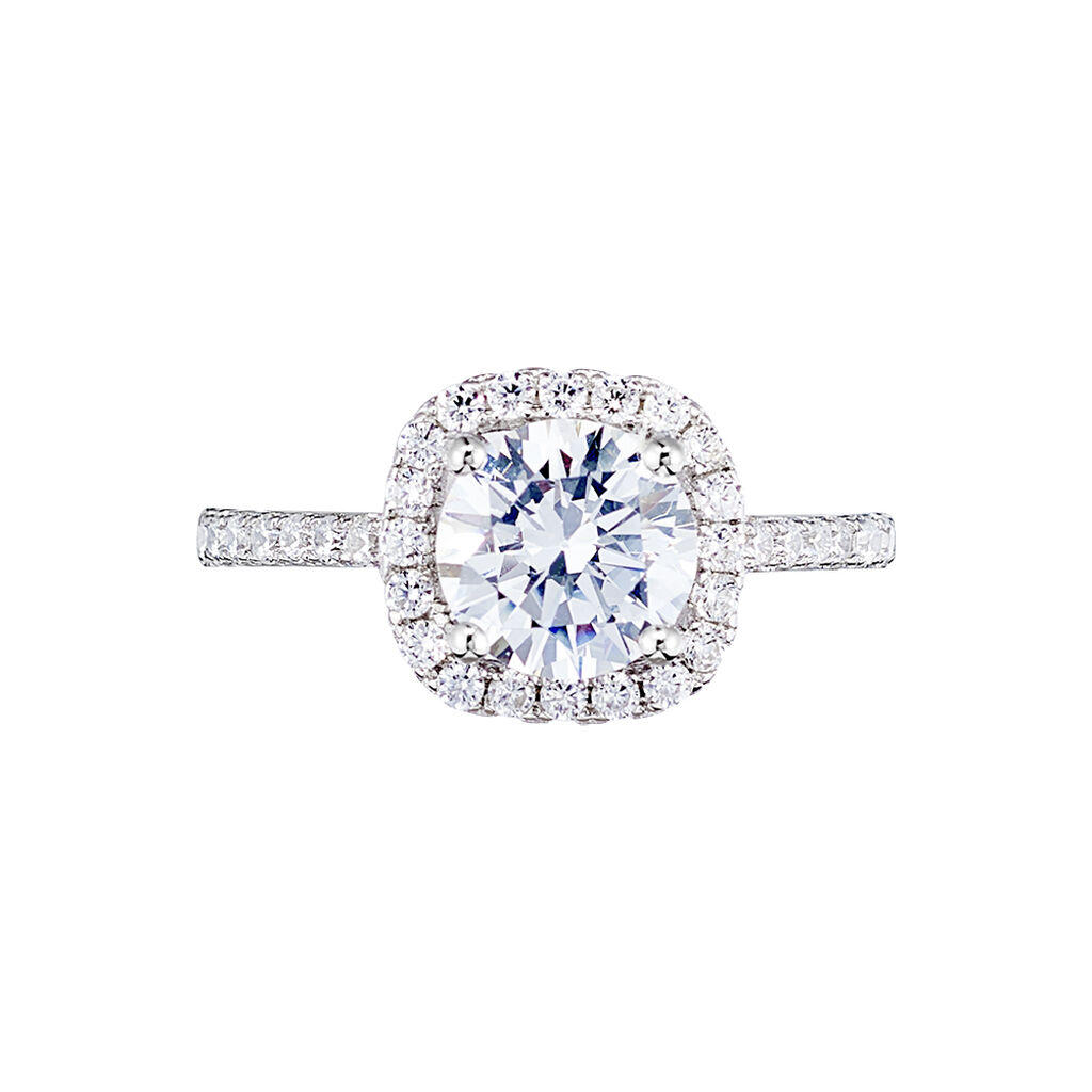 Bague Solitaire Soa Argent Blanc Oxyde De Zirconium