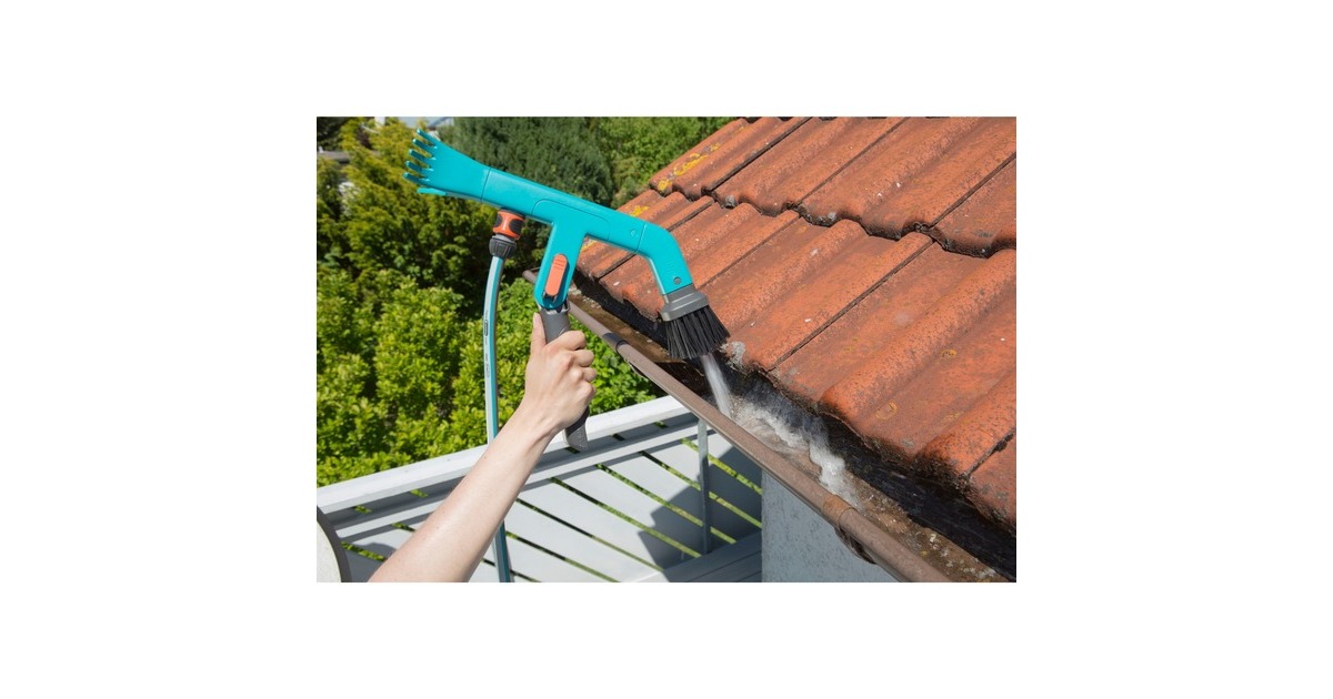 GARDENACombisystem gootreiniger gehoekte bezem  (Turquoise/zwart, 3651-20)