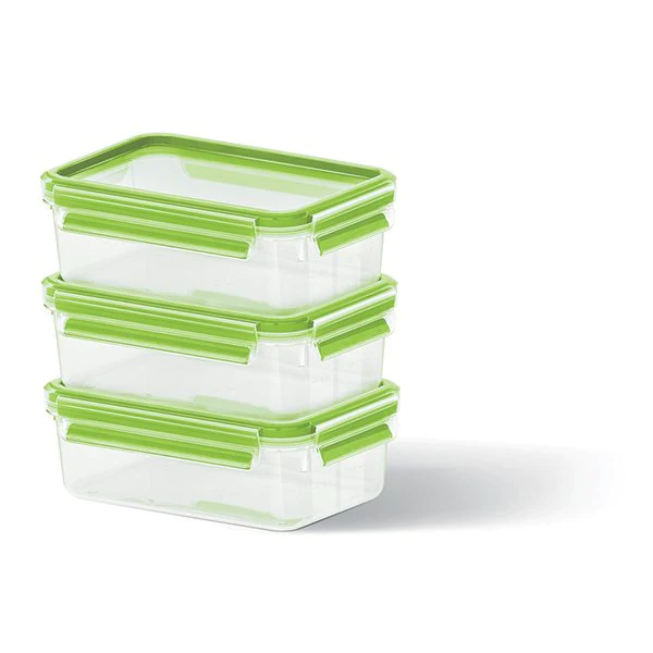 Set de 3 boîtes Clip & Close vertes 0,55L Emsa