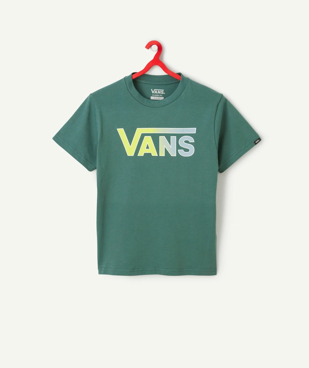 VANST-SHIRT GARÇON EN COTON VERT PRINT BOX AVEC LOGO COLORÉ