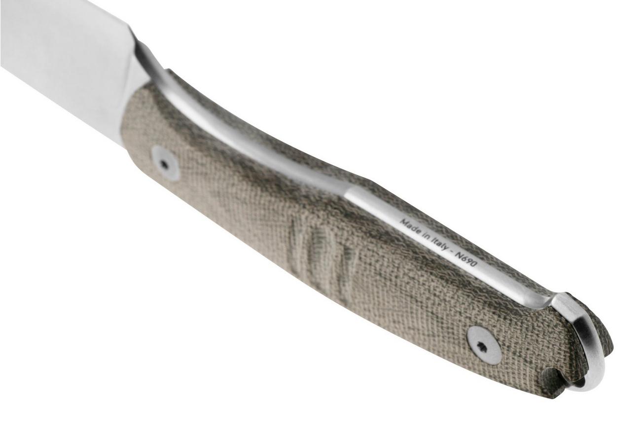 GiantMouse GMF2 Scout Green Canvas Micarta, vaststaand mes, Ansø en Voxnaes design