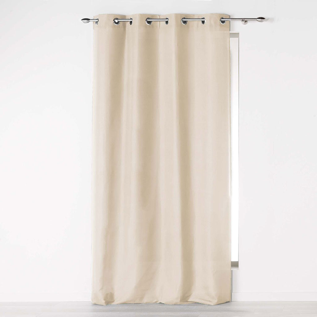 Rideau à œillets polyester sable 140x260cm