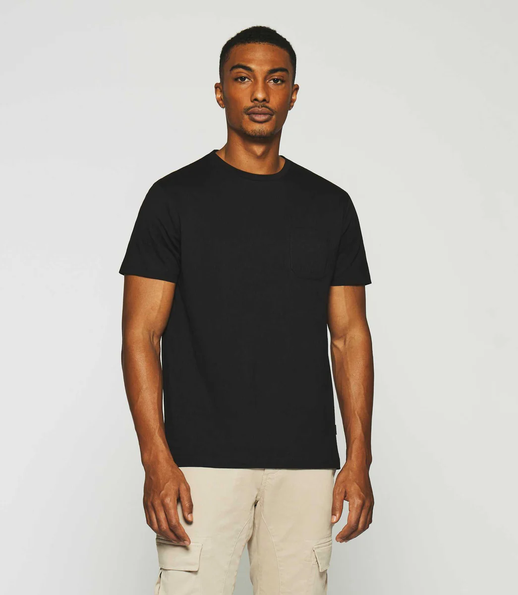 T-shirt à manches courtes uni noir GABRIEL