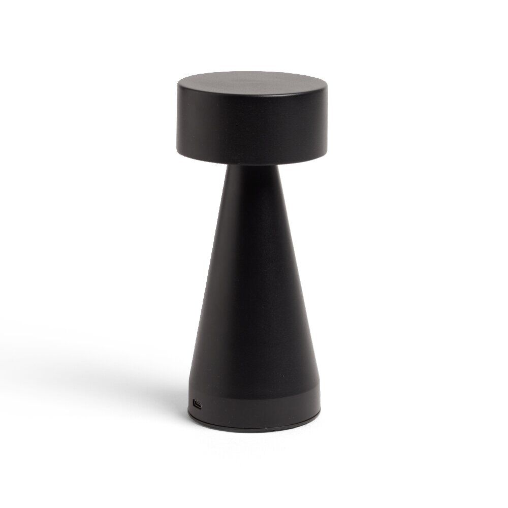Lampe de table Squari USB tactile noire Ø9,5xH22,5cm