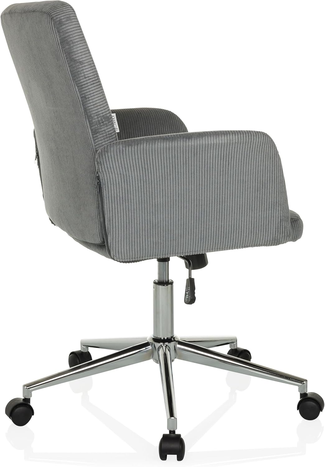 hjh OFFICE Homeoffice Stuhl gepolstert mit Cord-Optik SOLAO Cord Schreibtischstuhl Drehstuhl mit Rollen höhenverstellbar, Grau