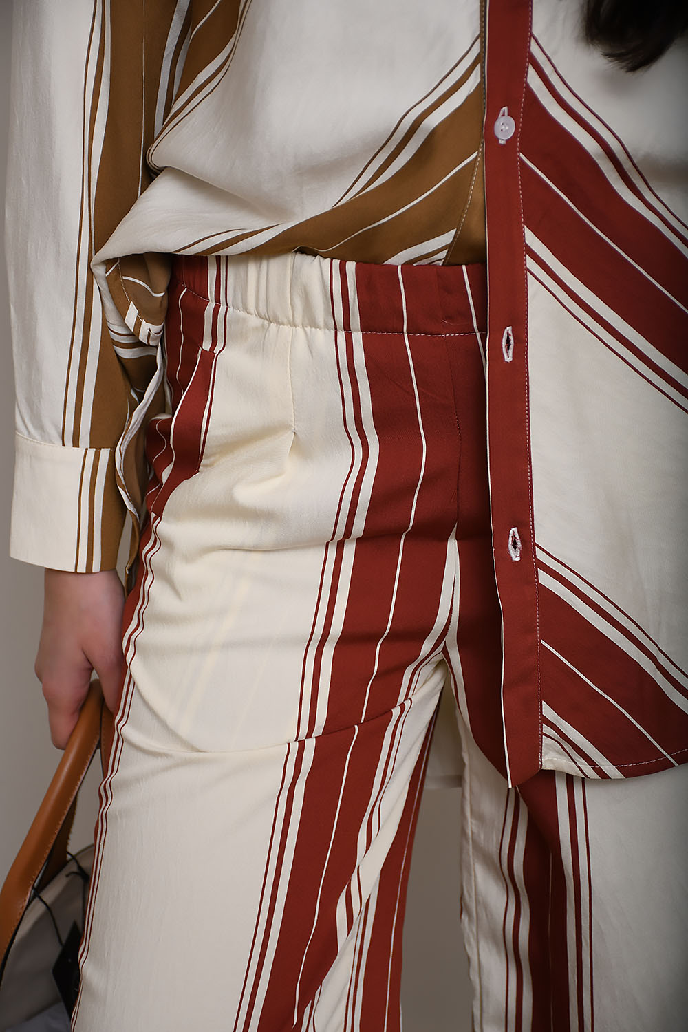 Ronis striped cotton pantalon