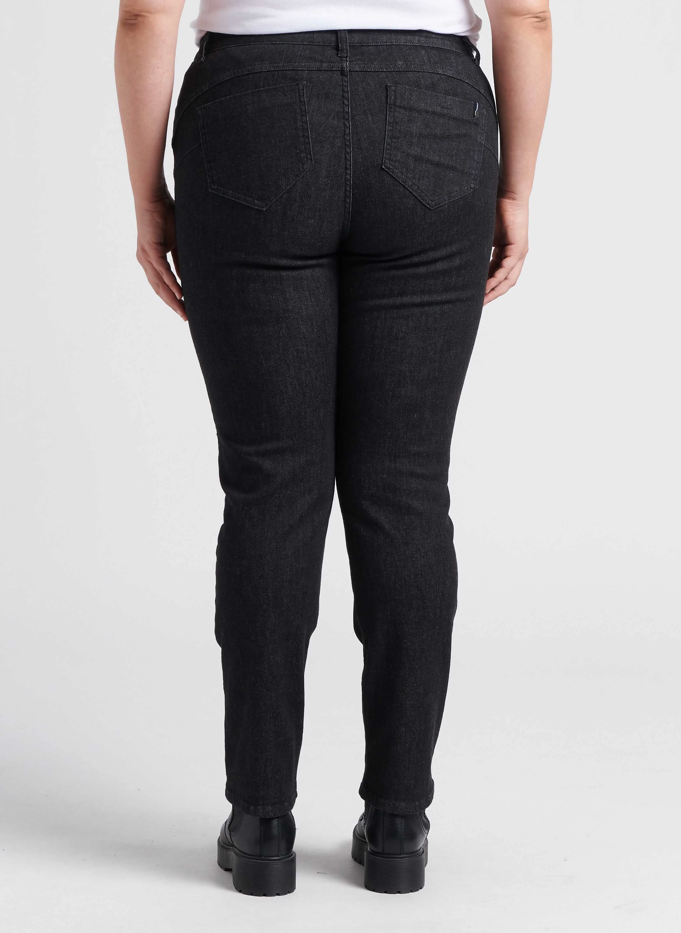 IESI - Jean slim taille haute en coton| Noir