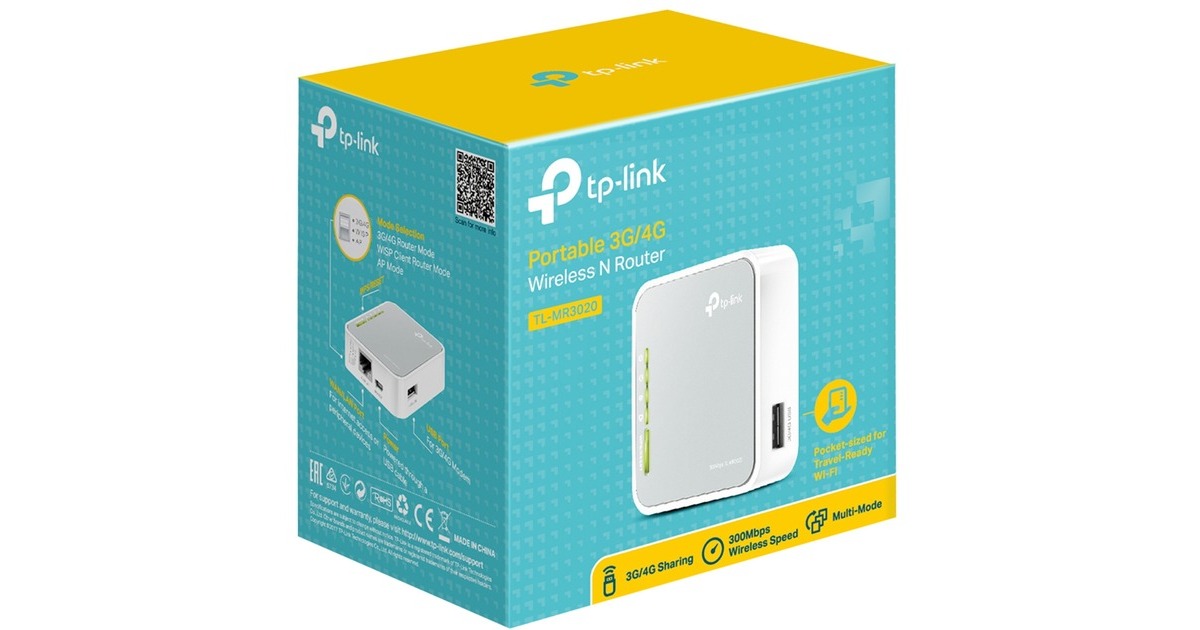 TP-LinkTL-MR3020 router  (Grijs/wit, Retail)