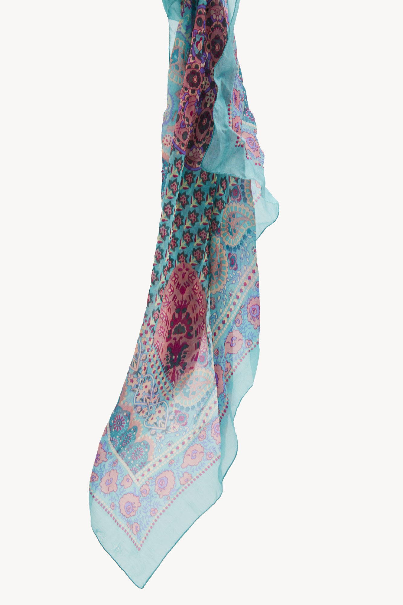 Lenço de seda estampado Zaida - Borgonha