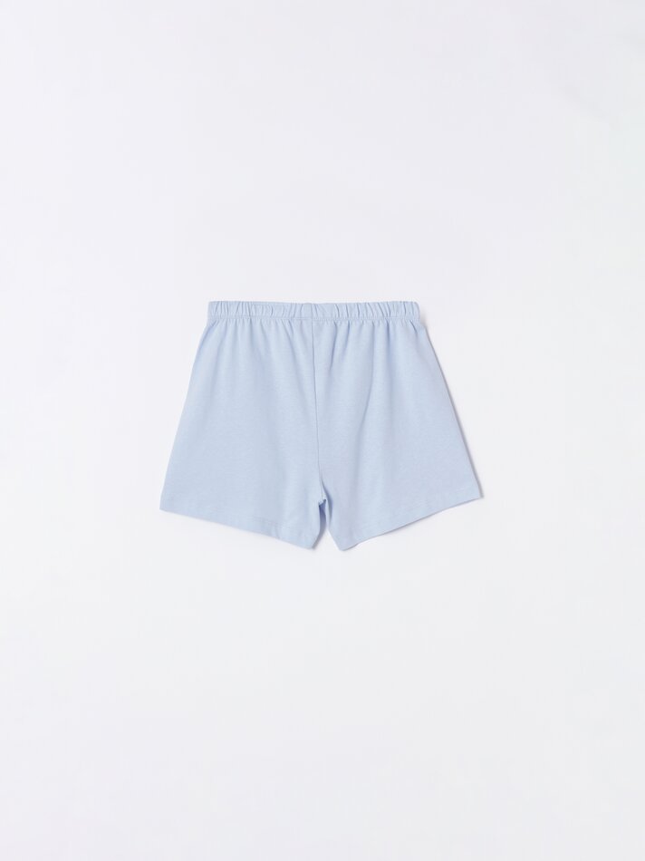 Conjunto de pijama com bordado suíço - Azul claro
