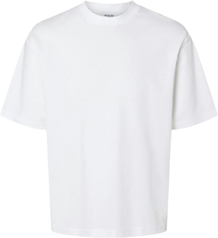 Selected Homme SLHLOOSEOSCAR SS O-NECK TEE NOOS Hvid