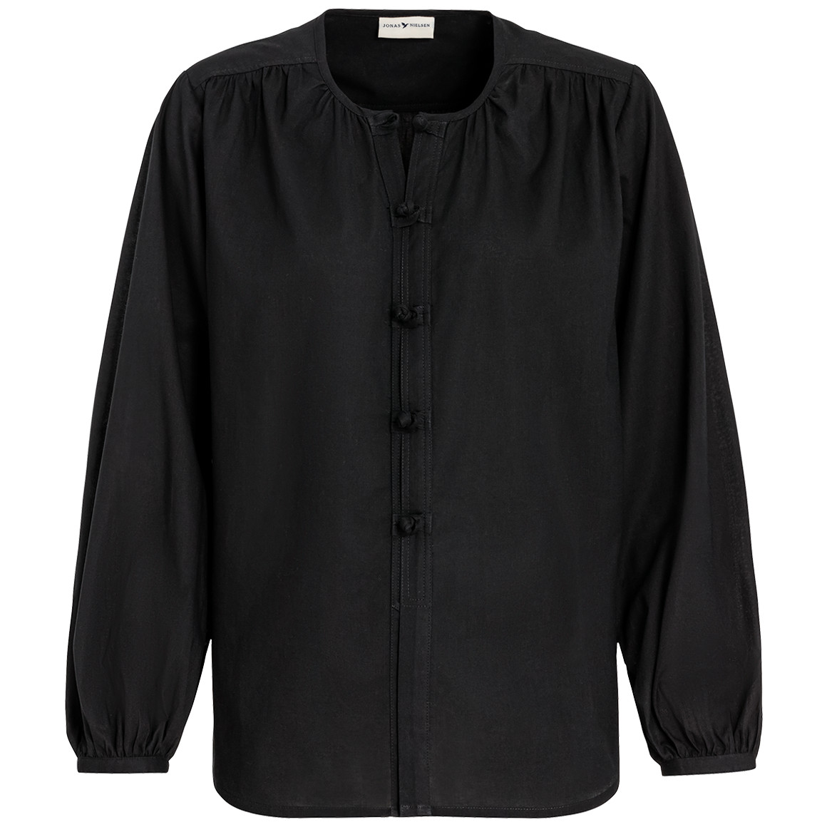 Jonas Nielsen Damen Bluse mit Ballonärmeln schwarz