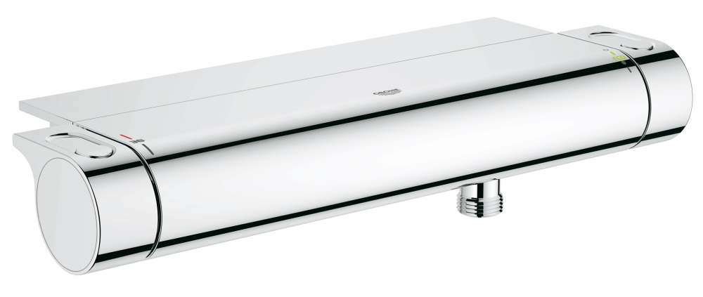 Grohe Grohtherm-2000 douchekraan thermostatisch m. koppelingen m. tray HOH=15cm chroom