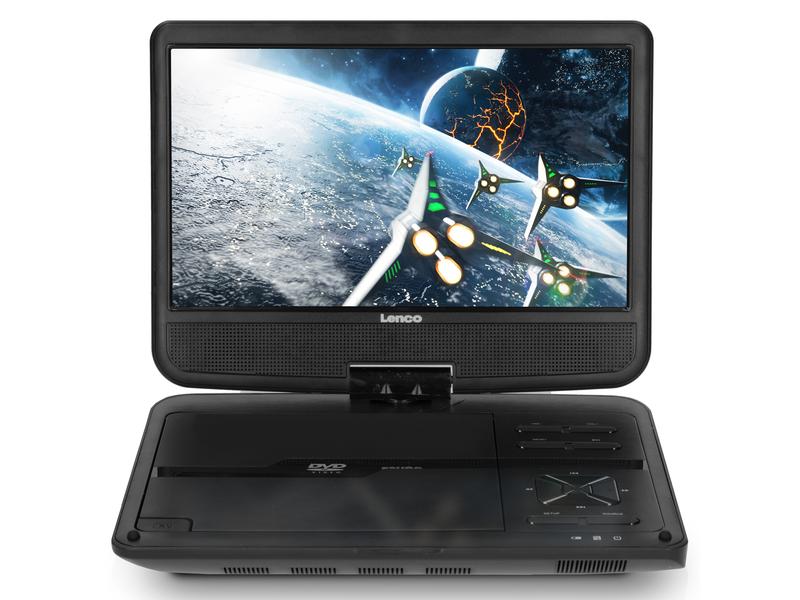 Lenco Portabler DVD Player DVP-1010BK Kompakter DVD-Spieler mit einem 10-Zoll-Bildschirm