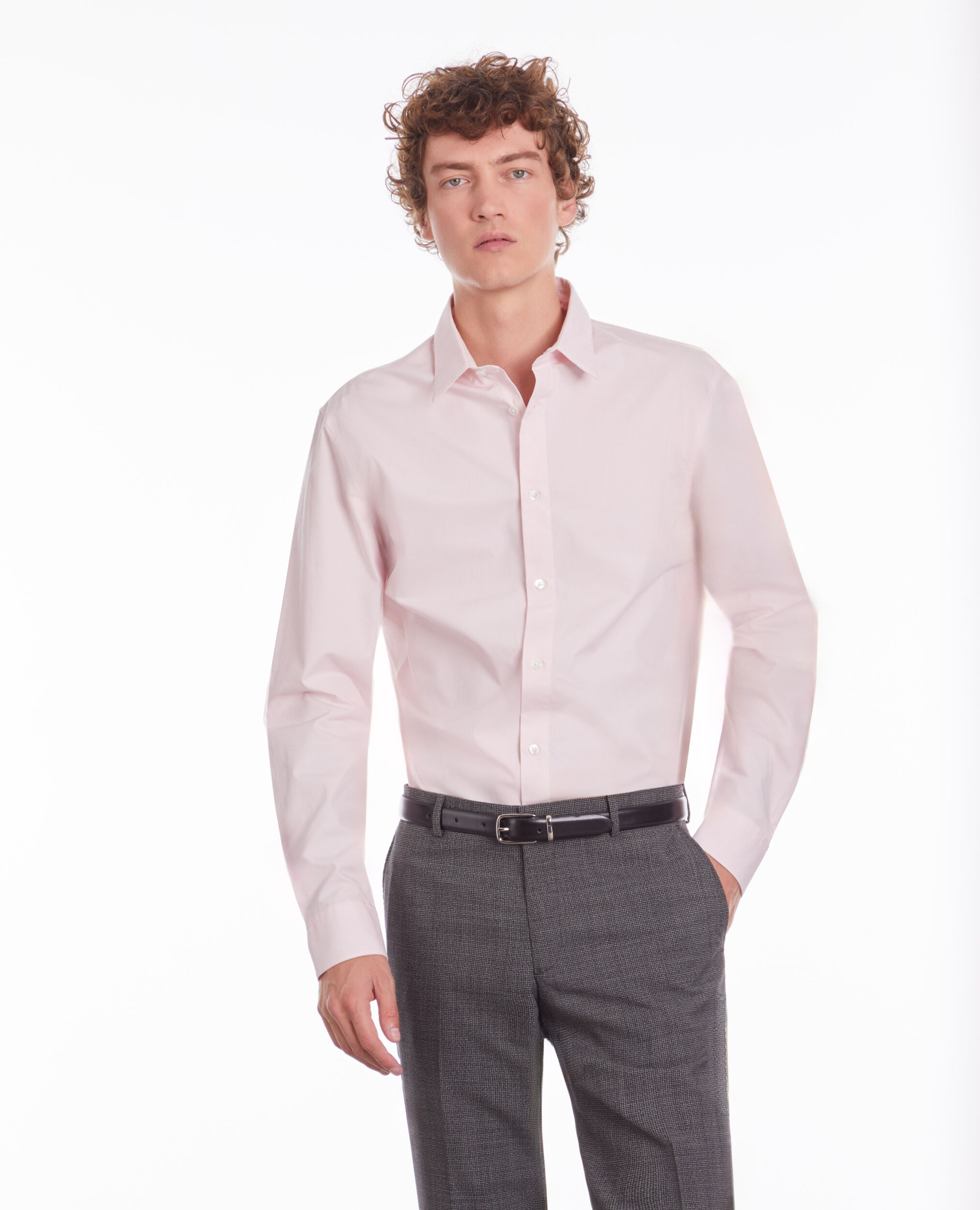 Chemise rose en popeline