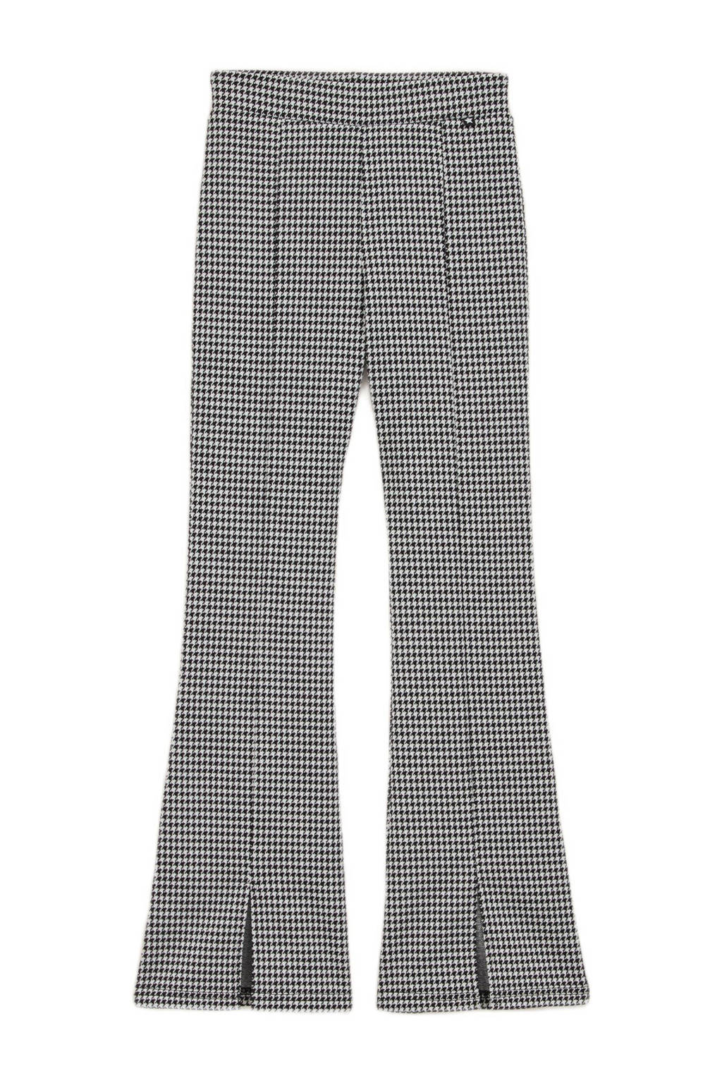 WE Fashion broek met pied-de-poule zwart/wit