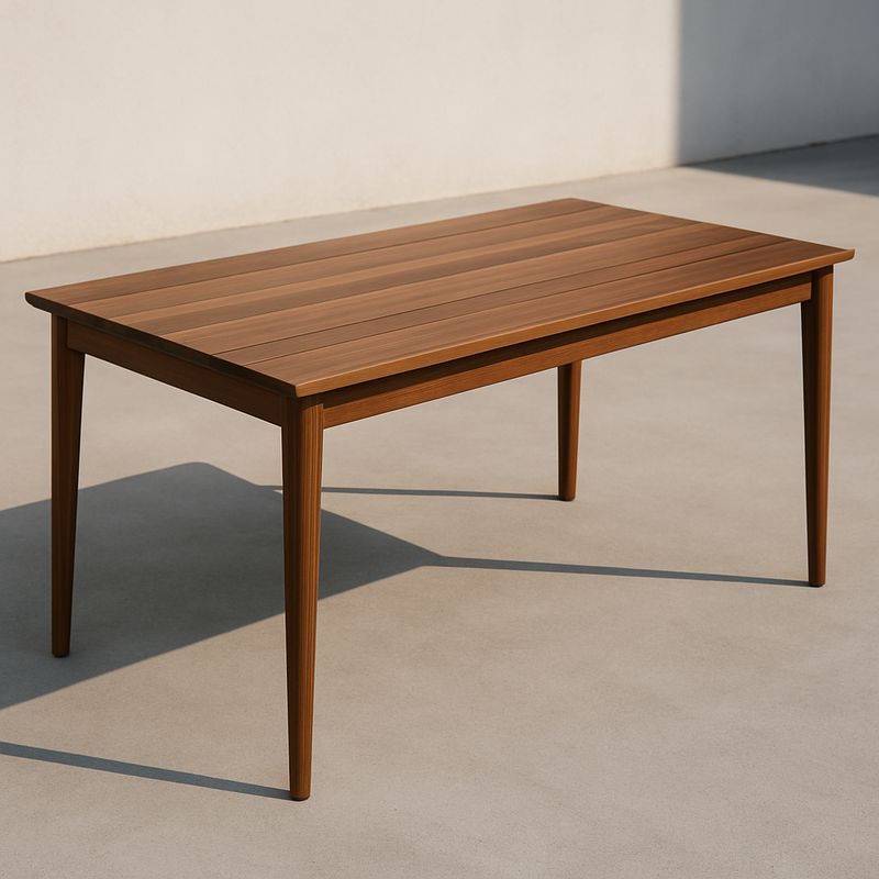Rechteckiger Esstisch aus Teakholz 140x80x75 cm