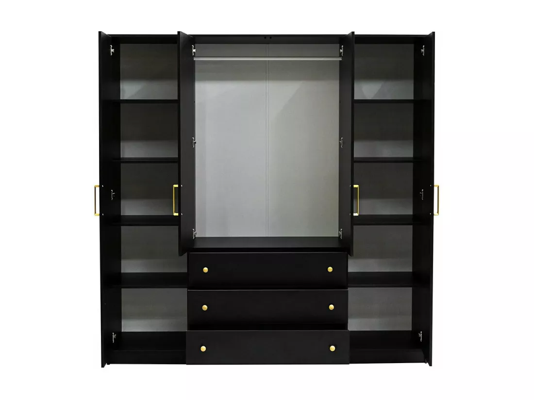 Armoire Honolulu 178, Blanc, 200x196x58cm, Portes d'armoire: Avec des charnières