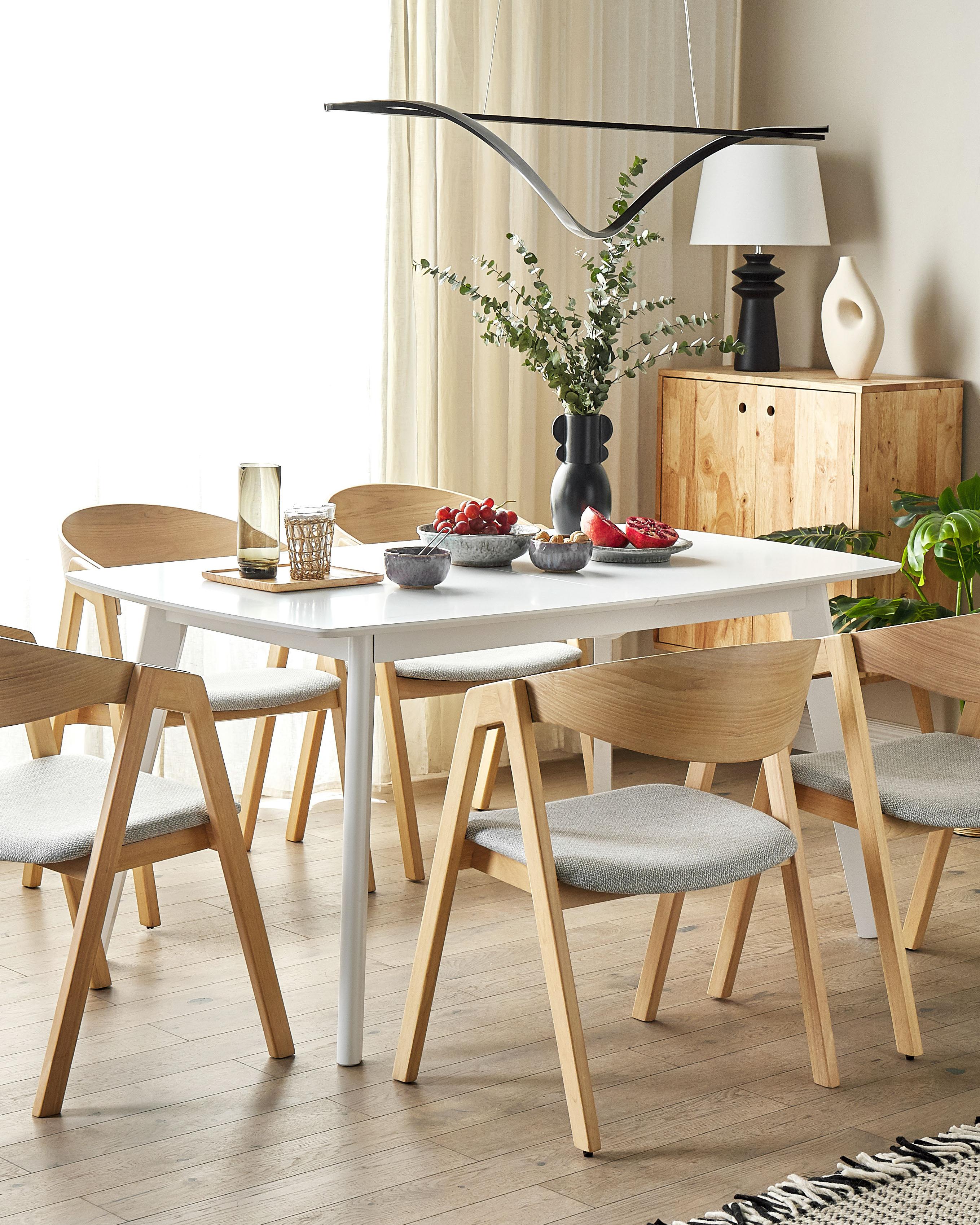 Set van 2 eetkamerstoelen YUBA Hout Lichtgrijs