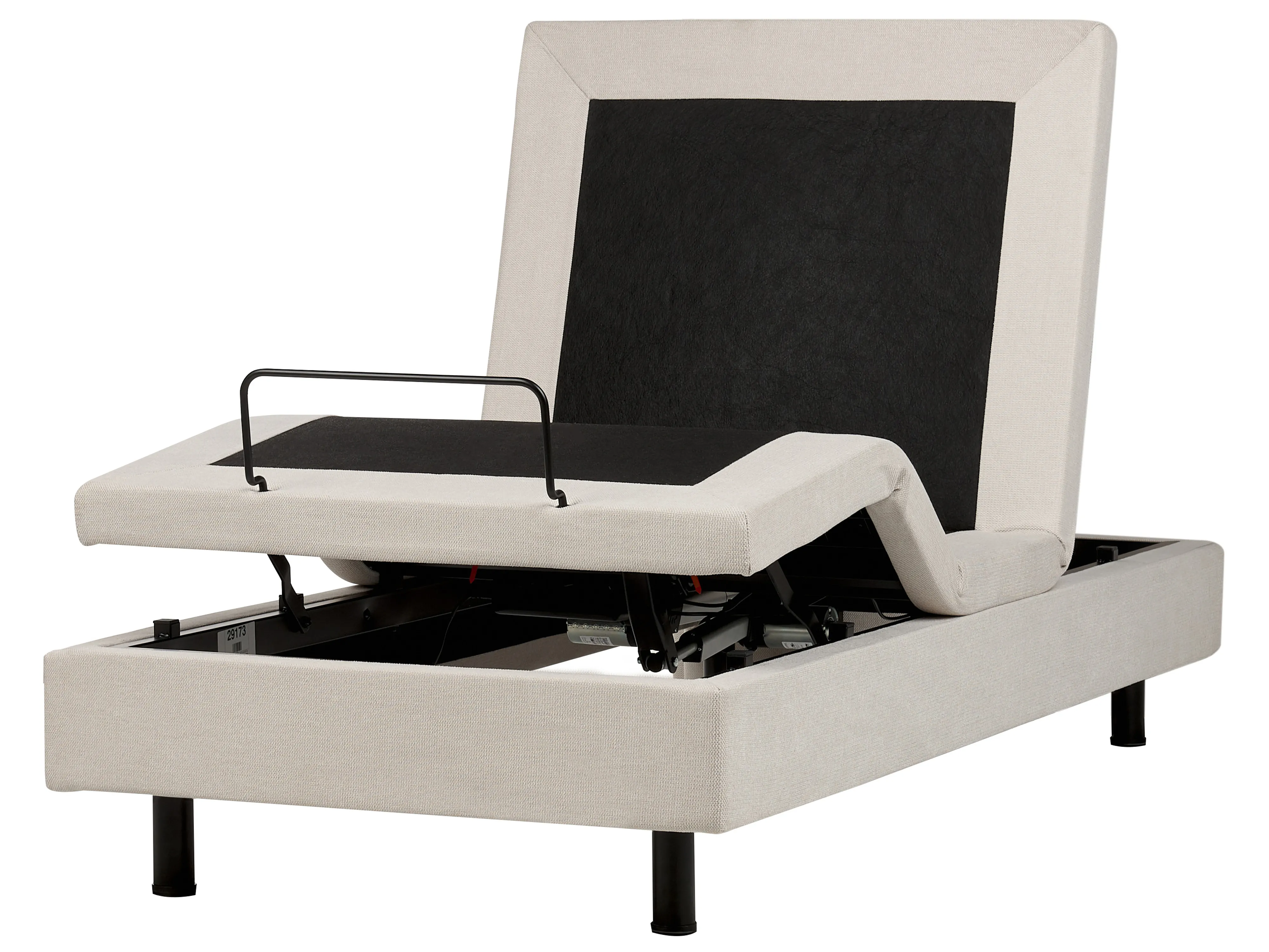 Verstelbaar bed zonder hoofdbord Stof CASTELLAN 90 x 200 cm Lichtbeige
