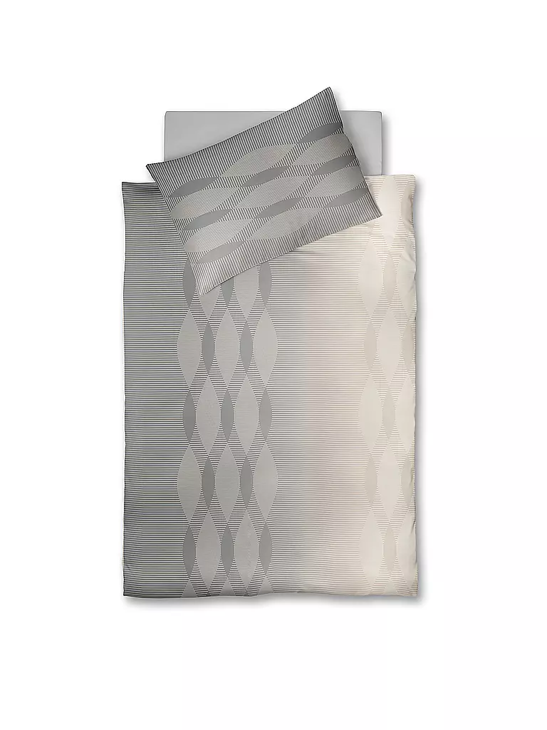FLEURESSE Satin Bettwäsche MODERN LIFE B 70x90cm/140x200cm  hellgrau