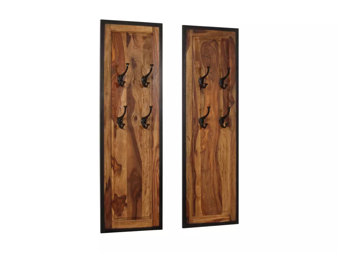 Portemanteaux 2 pcs Bois solide de Sesham