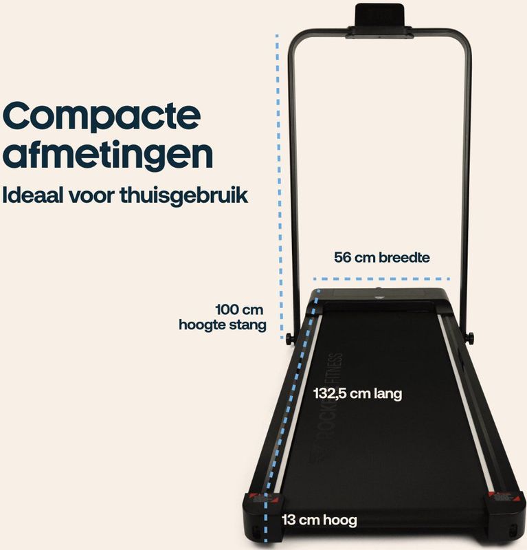Rockerz Loopband - Inklapbaar - 1-10.8km/u - Wandelband onder bureau - Walking Pad - Opvouwbare Loopband - Treadmill - Zwart