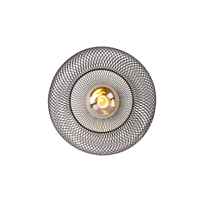 Moderne plafondlamp zwart 30 cm - Mesh Ball