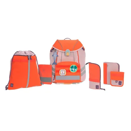 Lässig Schulranzenset Unique Rose Neon-Orange, 7-teilig