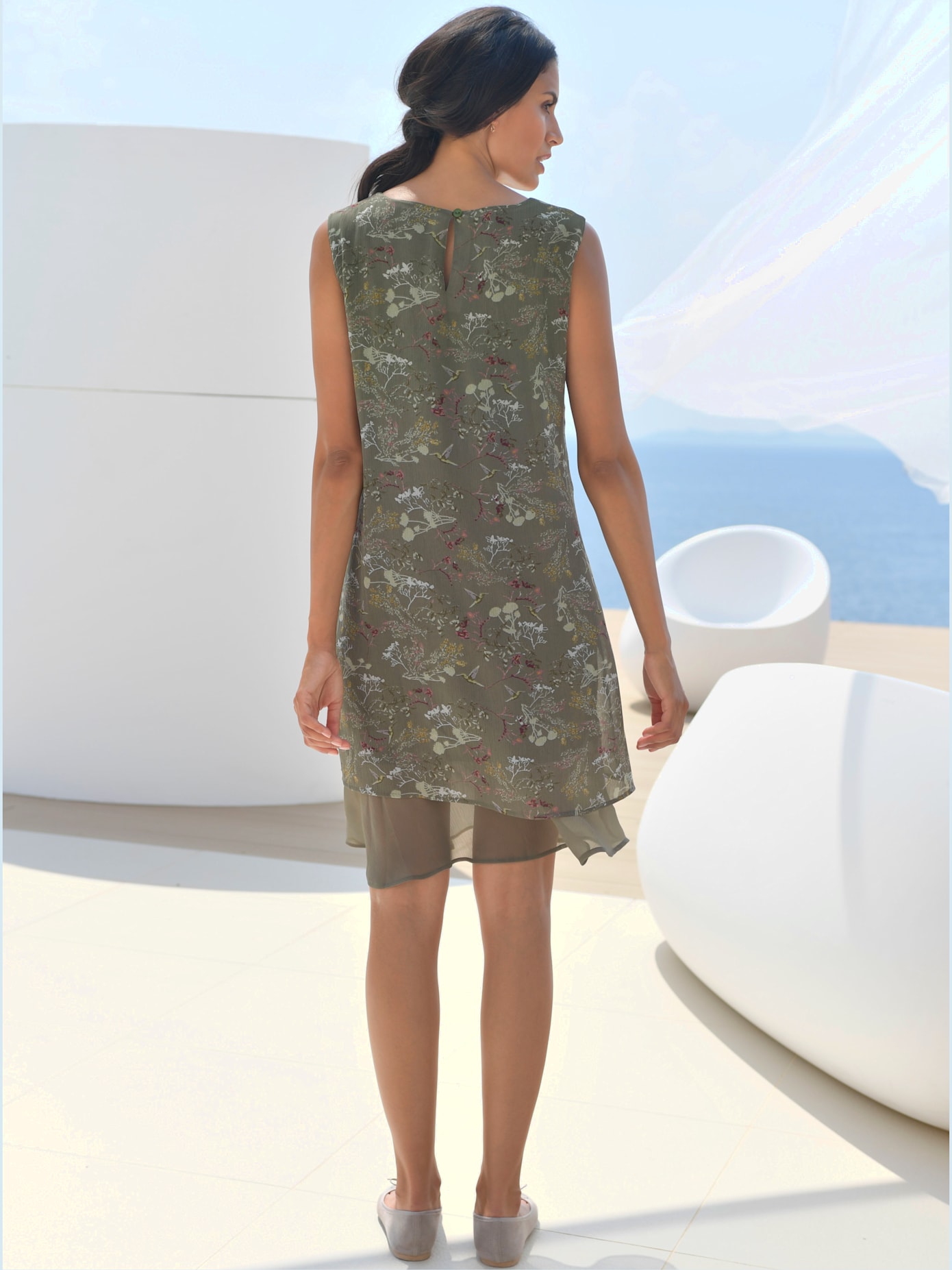 Robe d'été sans manche doublure effet tulle