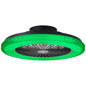 Brilliant plafondventilator Badria met lamp en RGB functie 40W zwart