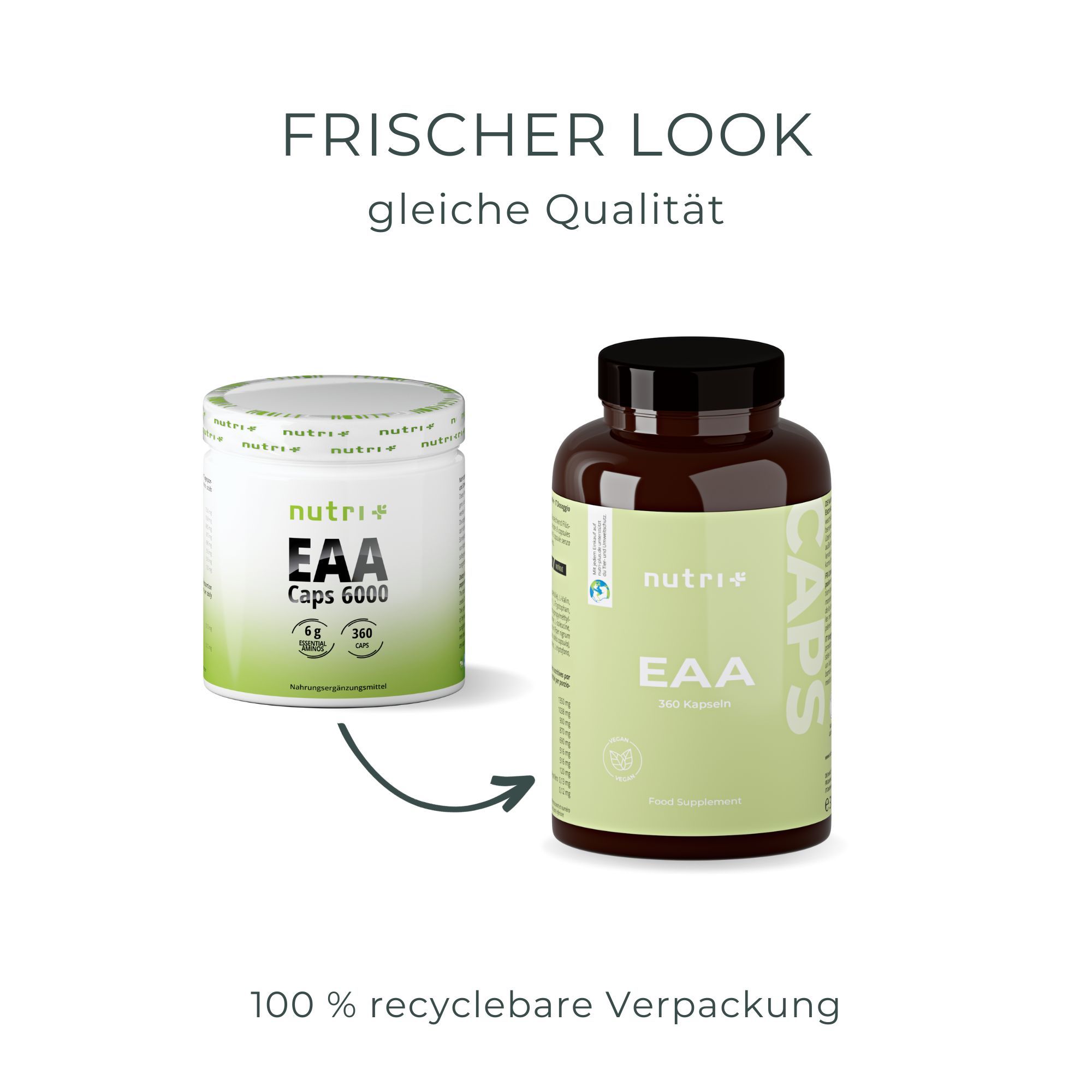 Nutri+ EAA Kapseln - 9 Essentielle Aminosäuren Komplex