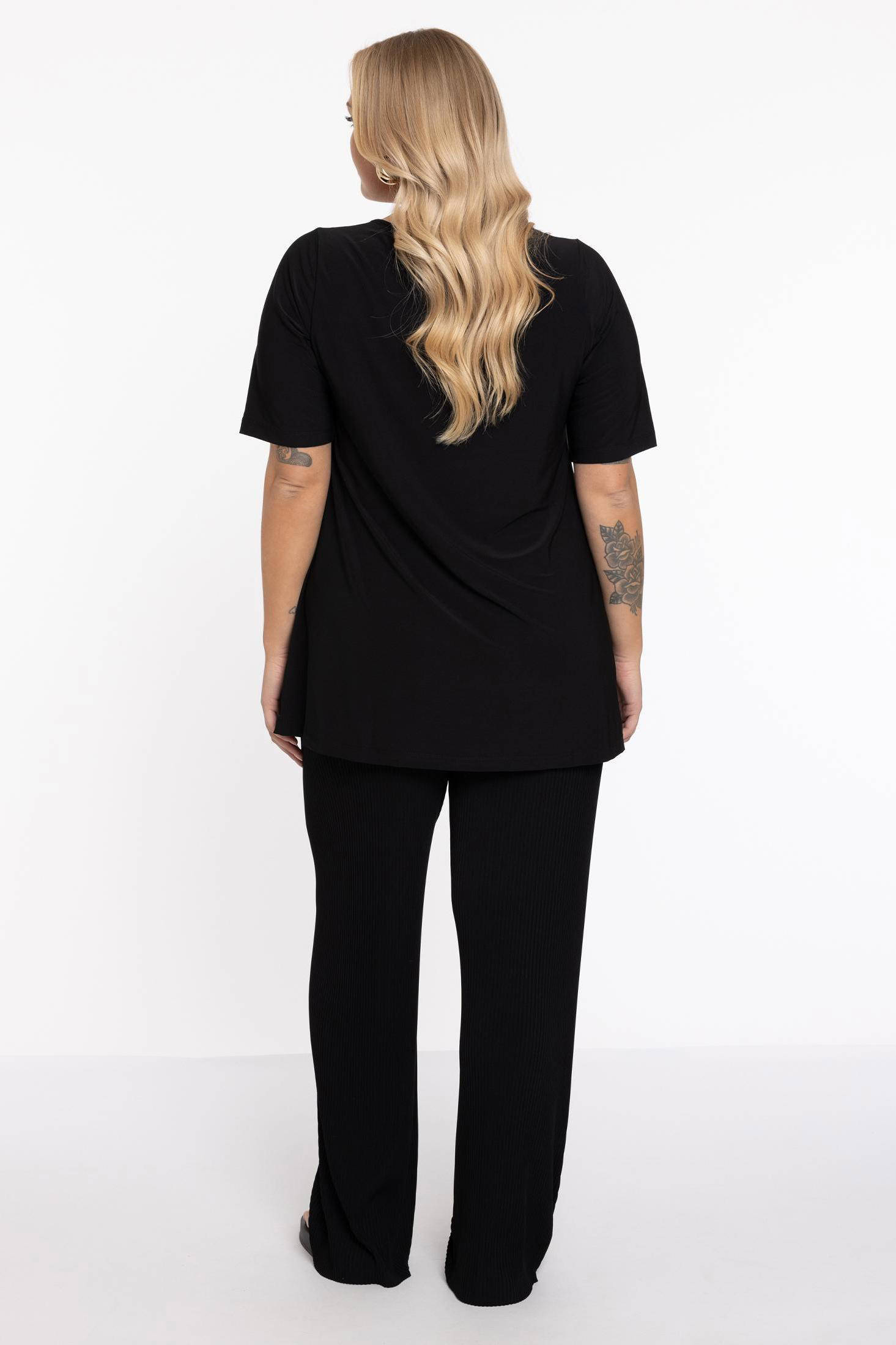 YOEK straight fit broek DOLCE zwart