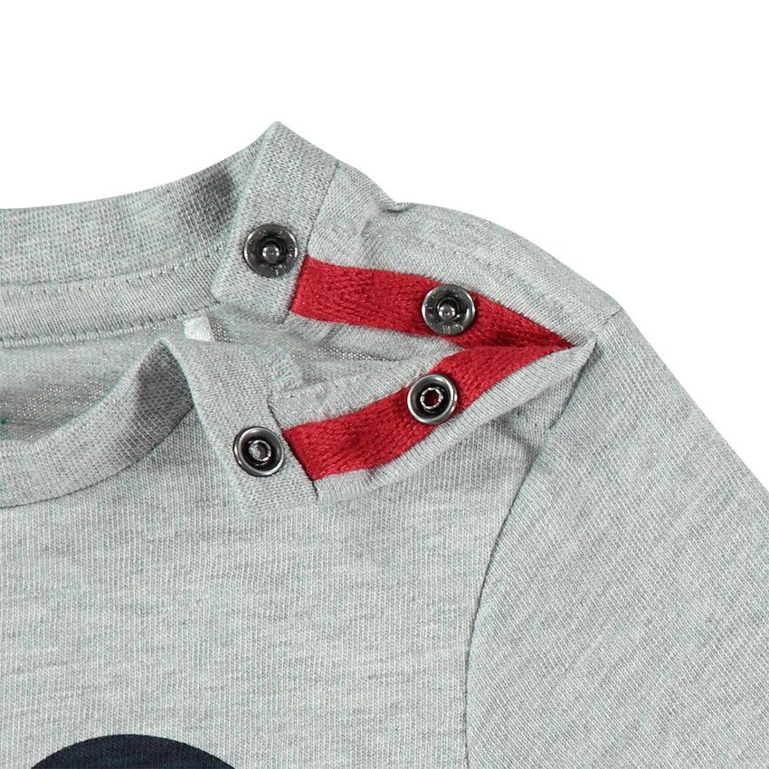 T-shirt manches longues print Mickey Disney - Gris chiné