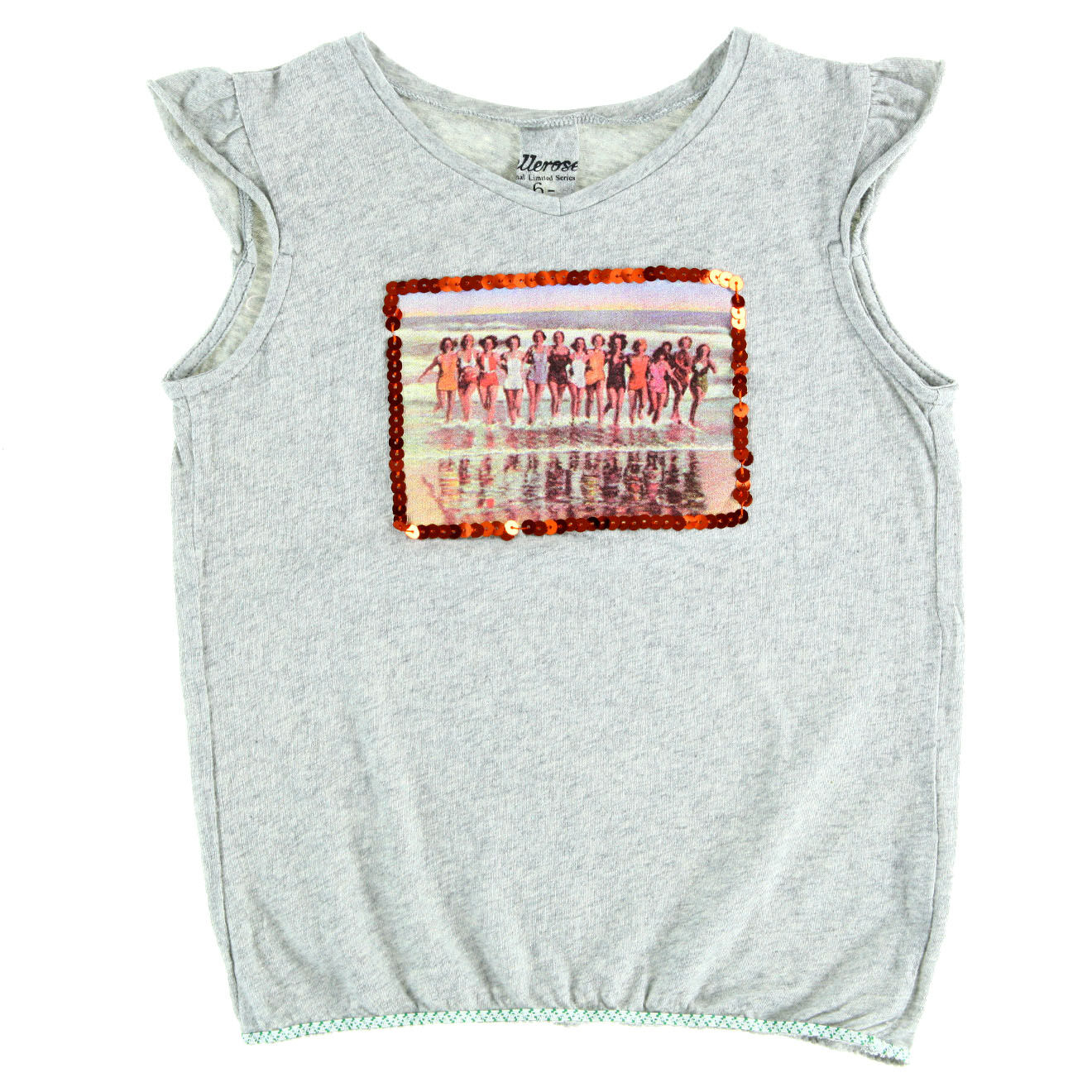 Bellerose T-shirt Vitta en Coton à motif sur l'avant gris