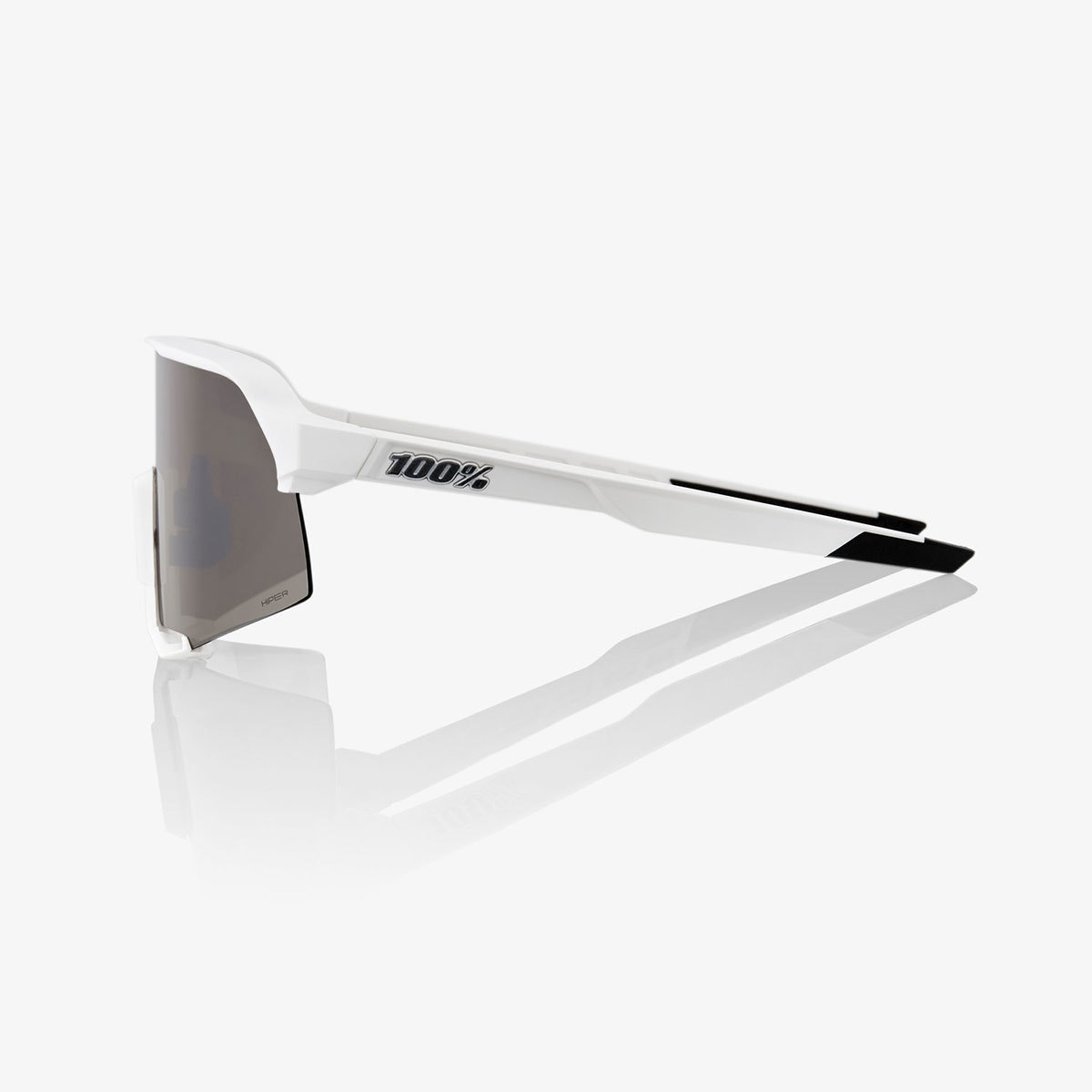100% S3 Sport Zonnebril Mat Wit met HiPER Silver Mirror Lens