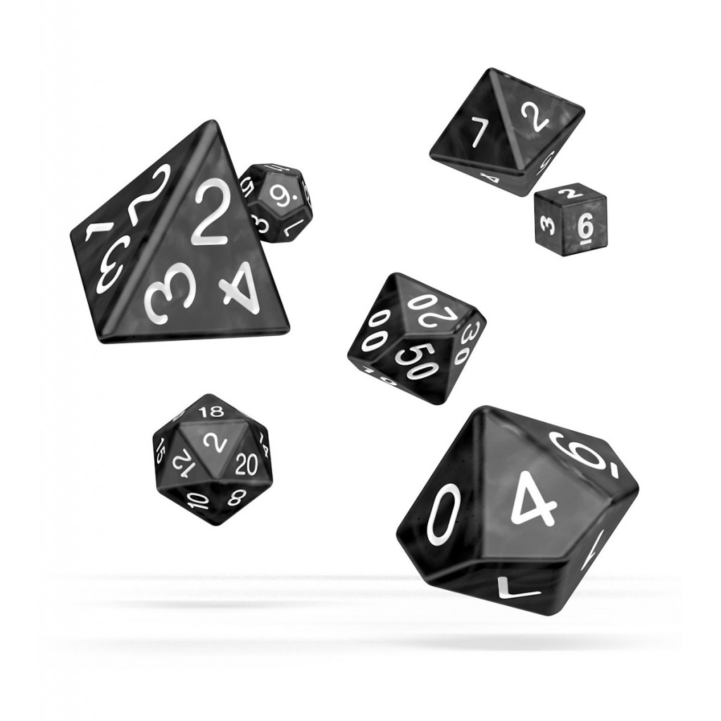 Oakie Doakie Dice dés RPG-Set Marble - Noir (7)
