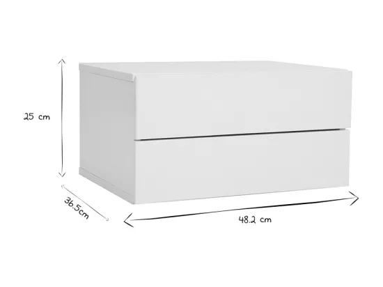 Caisson de rangement 2 tiroirs blanc laqué MAX