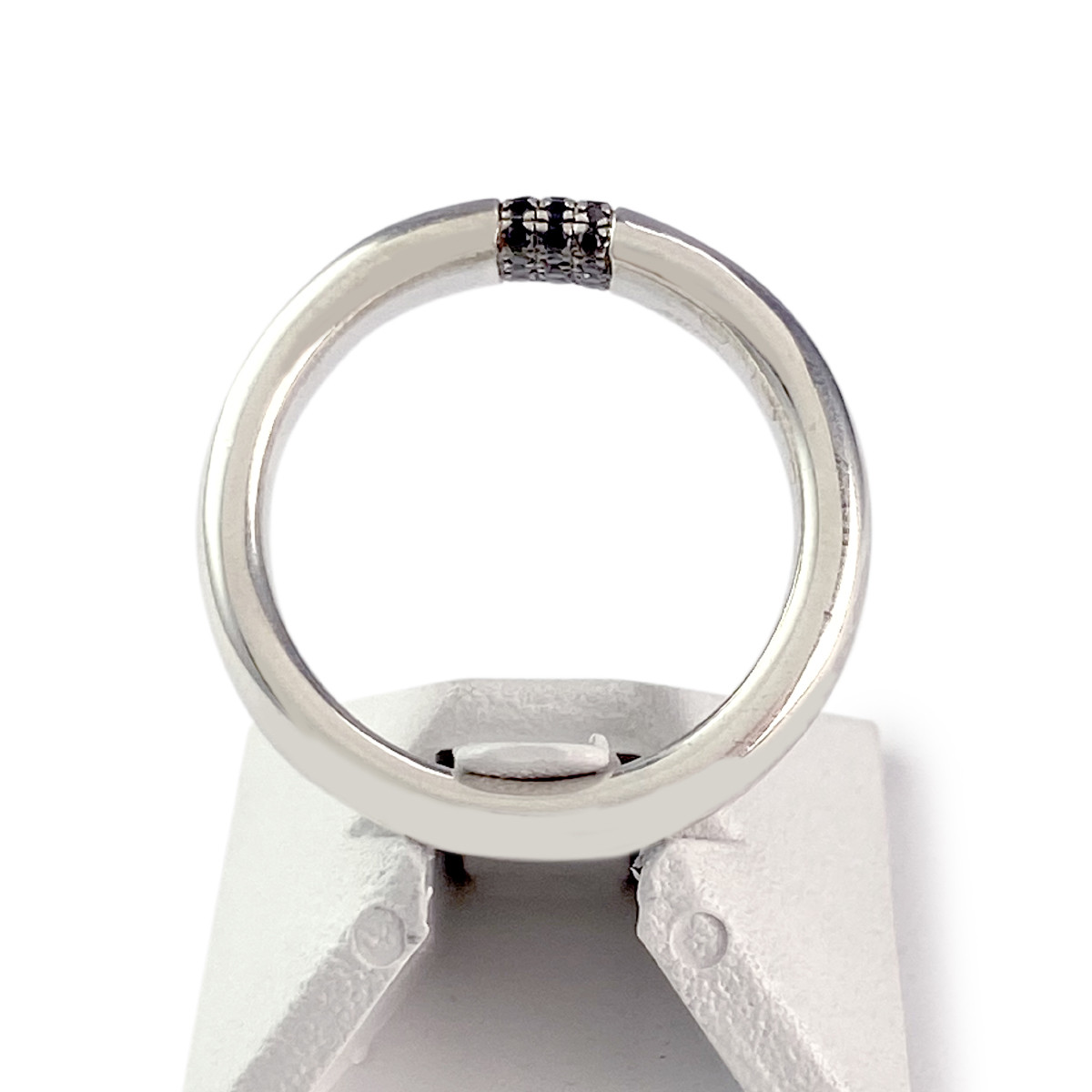 Bague d'occasion argent 925 diamants noirs