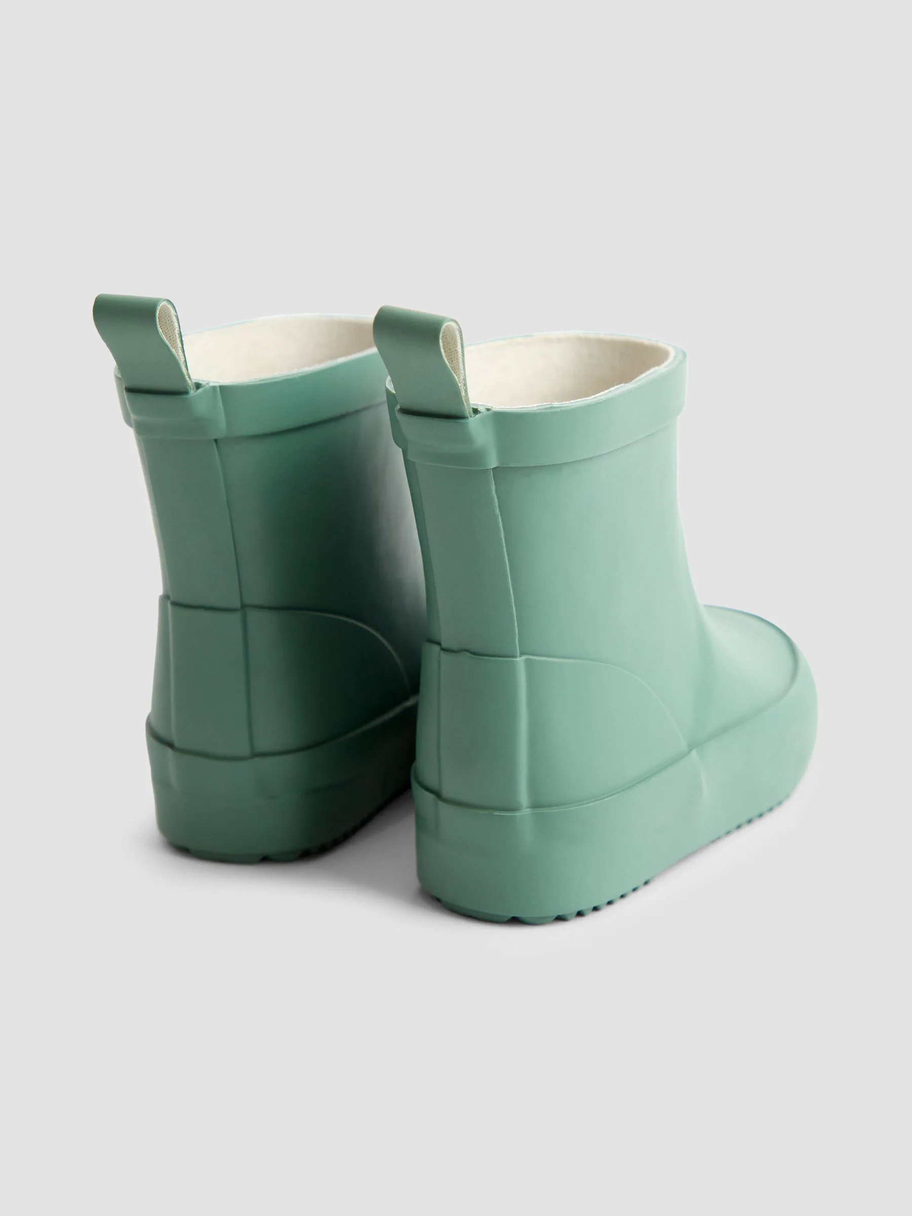 Khaki - JoJo Maman Bébé Short Cosy Lined Wellie Boot