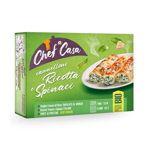 Chef Casa Bio Cannelnonis Ricota Espinafres  Congelados 300G