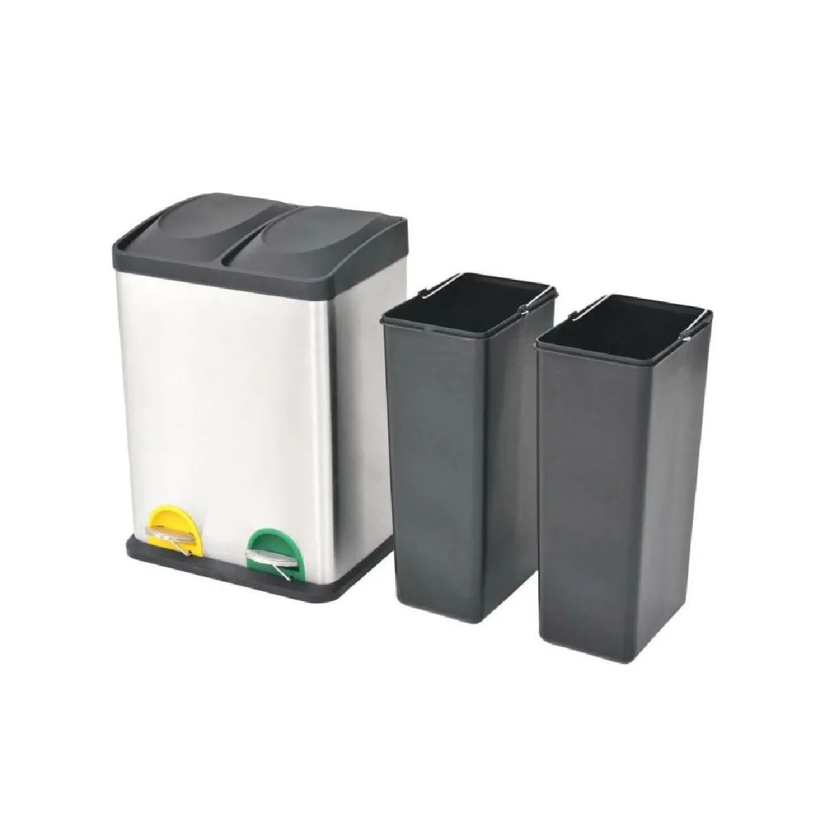 VENTE-UNIQUE Poubelle acier inoxydable 36L