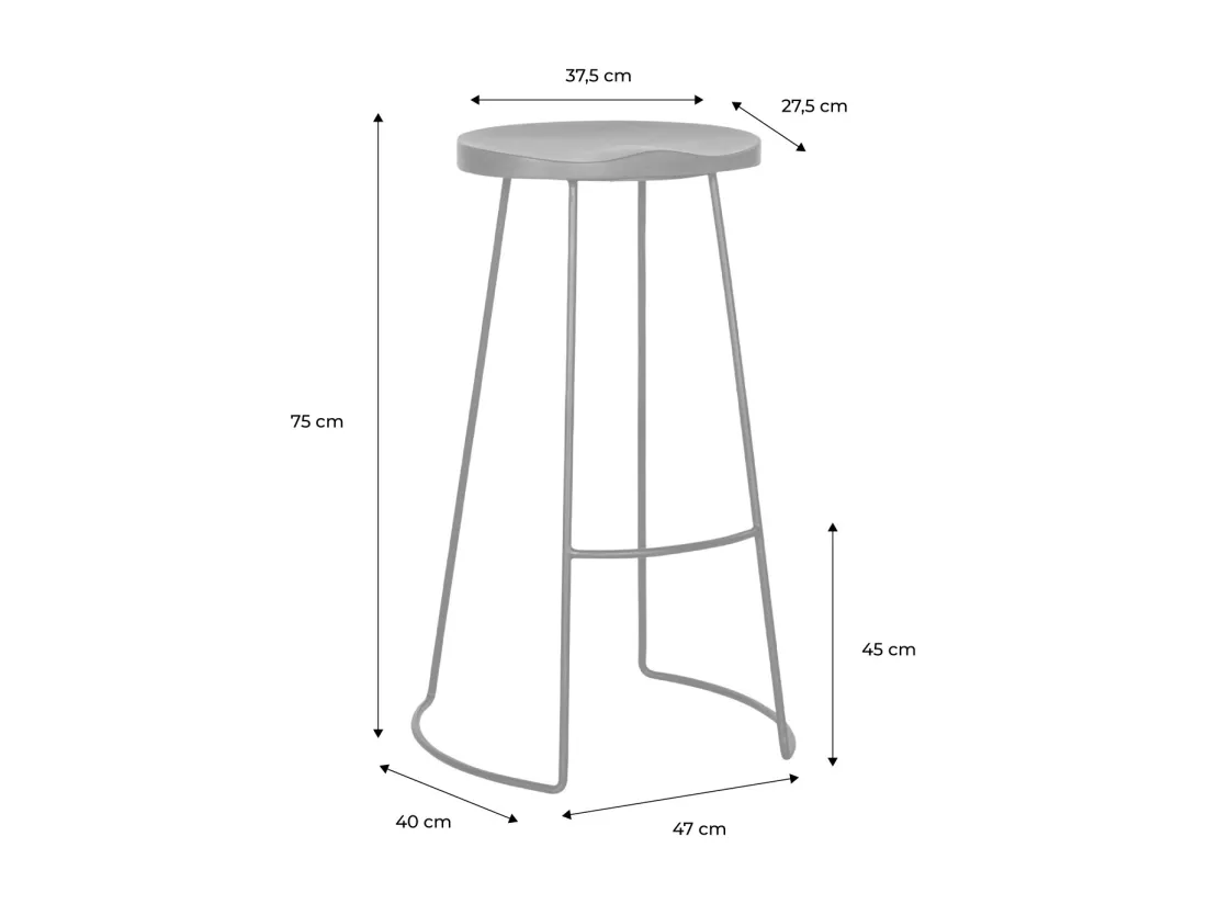 Lot de 2 tabourets de bar bois de manguier naturel et acier. avec repose pieds. 75cm