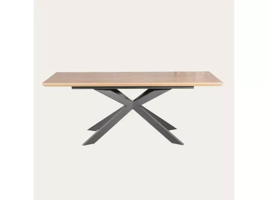 Table à manger extensible effet bois naturel 160x75