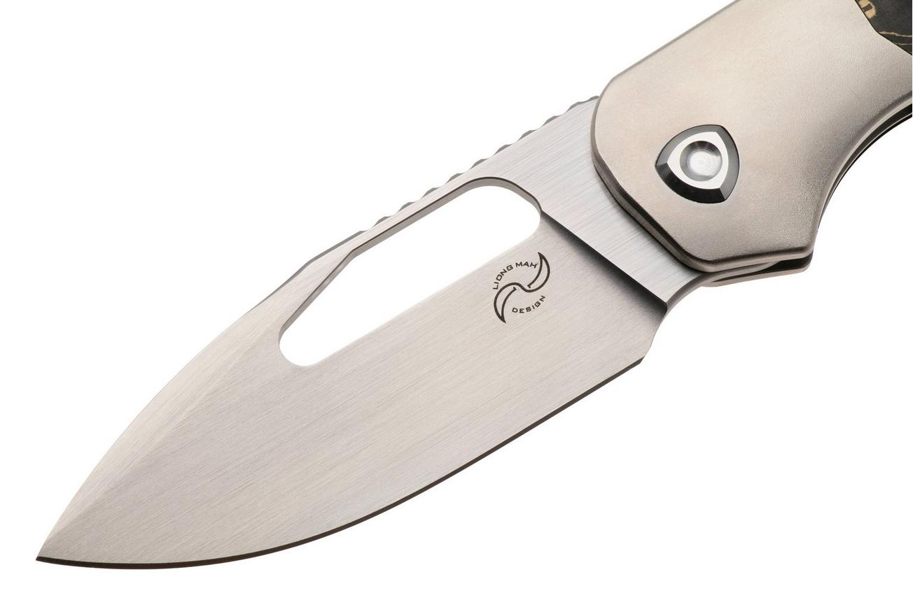 Liong Mah Field Duty 3.5 Satin S90V, Gold Camo Carbonfiber Titanium, zakmes