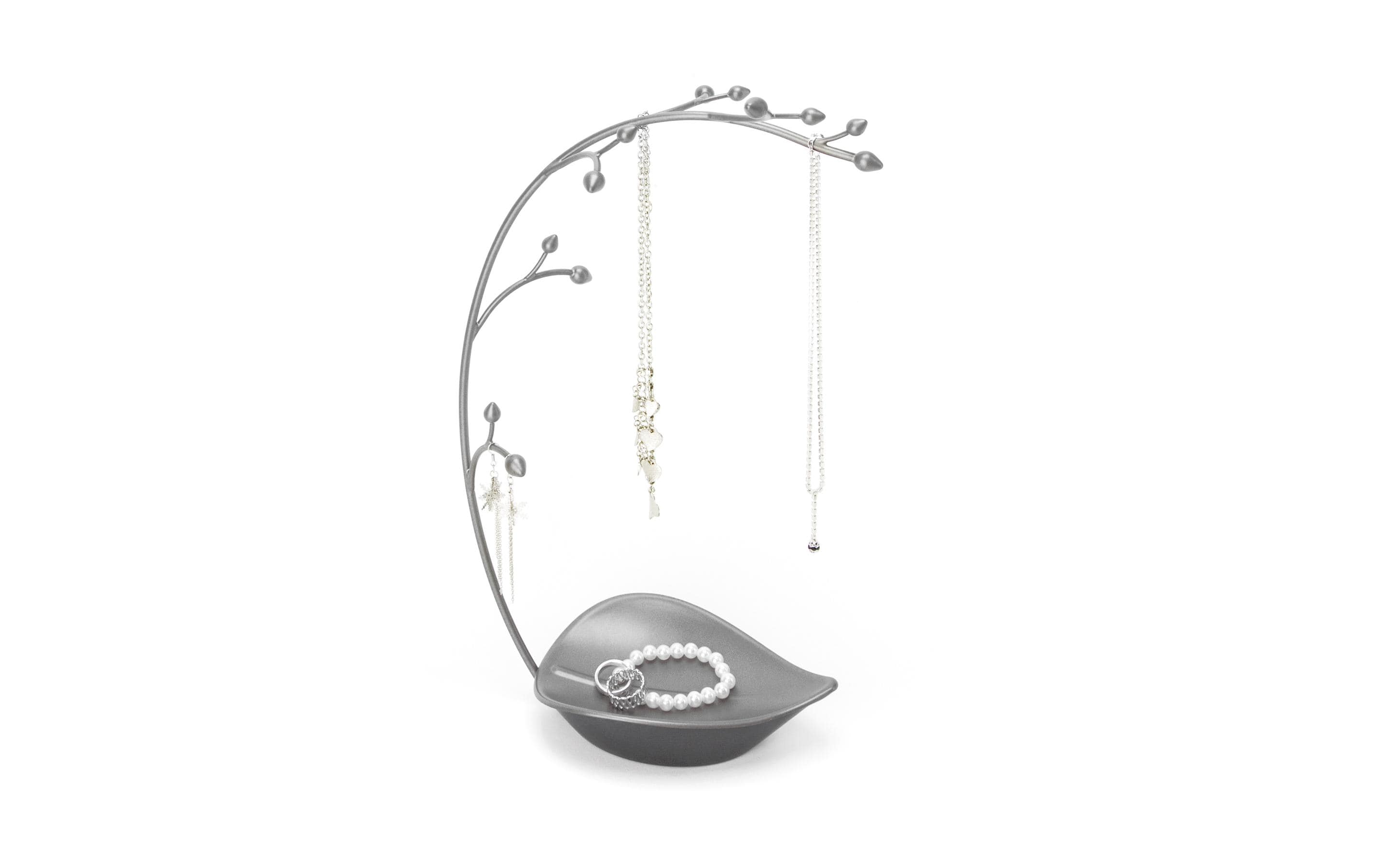 Schmuckhalter Orchid aus Metall, GrauSchmuckbaum in Grau