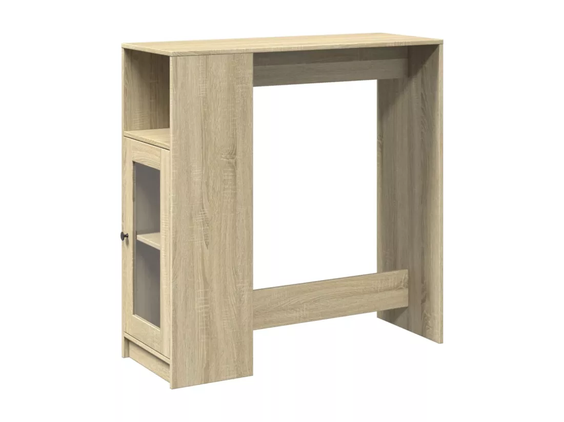 Table de bar avec étagères chêne sonoma bois d'ingénierie