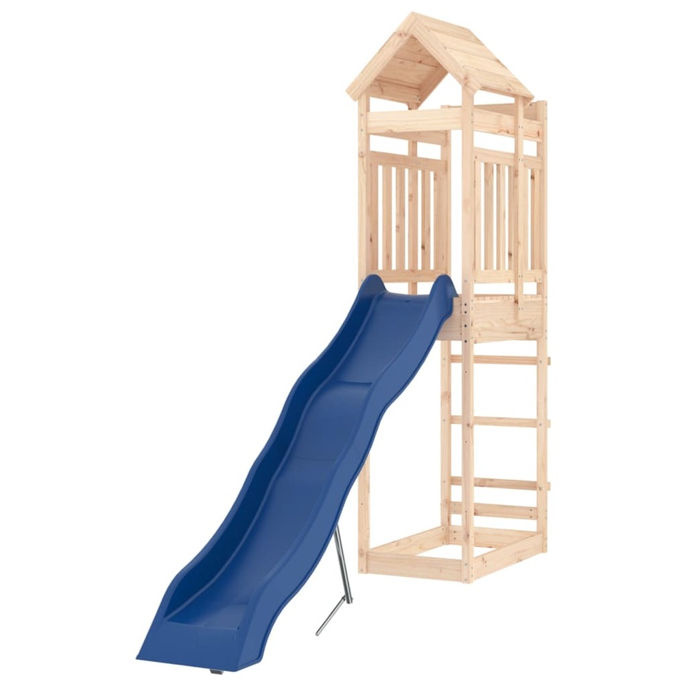 Aire de jeux d'extérieur balançoires toboggan portiques robuste jeux jardin 267 x 64 x 238 cm bois de pin massif