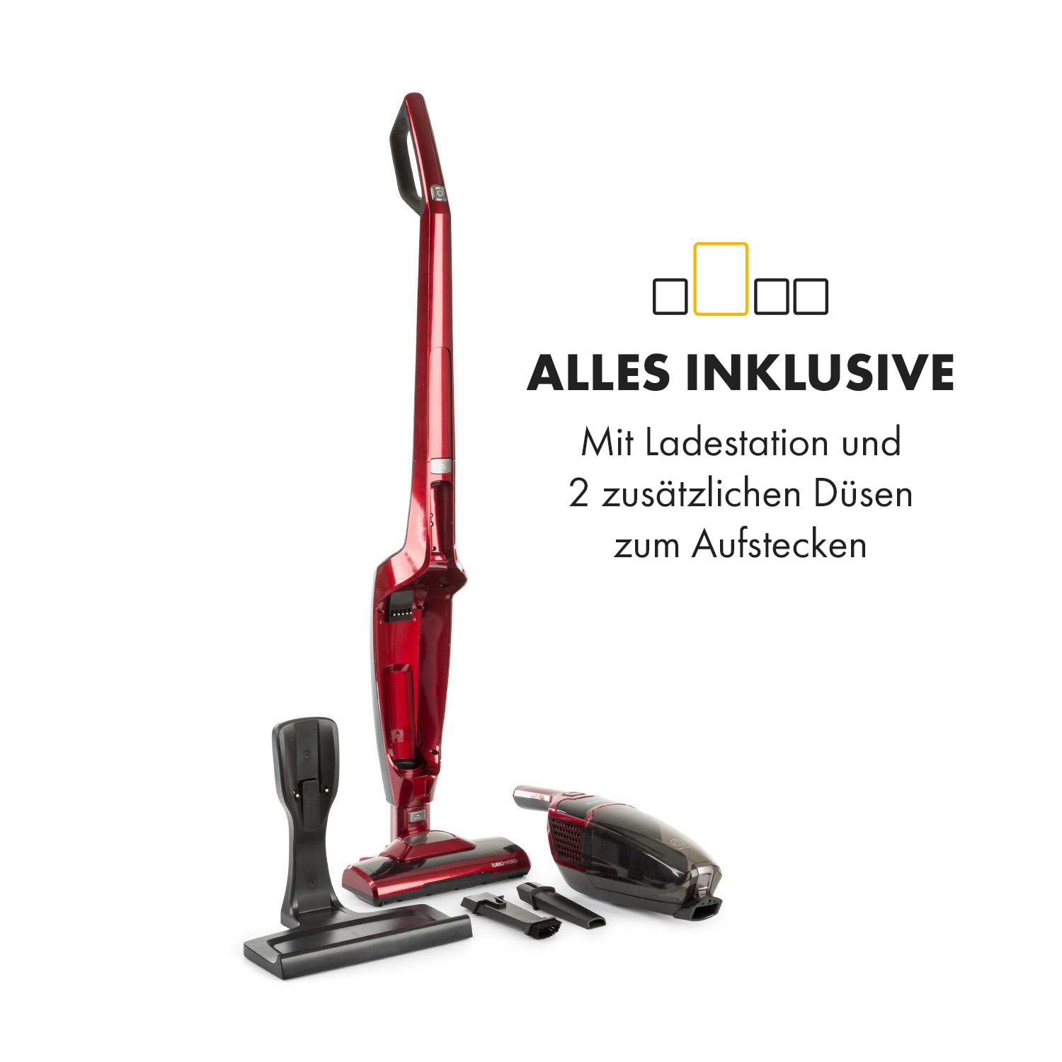 TurboHybrid Staubsauger Boden- und Handstaubsauger metallic-rot Metallic